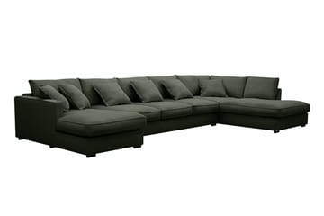 Rossita Lyx 6-sits Vänstervänd U-formad Extra djup Soffa med Divan och Schäslong i Manchester - Mörkgrön - Möbler - Soffa - U-soffa