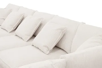 Rossita Lyx 6-sits Vänstervänd U-formad Extra djup Soffa med Divan och Schäslong i Manchester - Naturvit - Möbler - Soffa - U-soffa