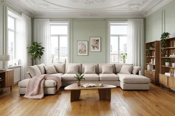 Rossita Lyx 6-sits Vänstervänd U-formad Extra djup Soffa med Divan och Schäslong i Sammet - Beige - Möbler - Soffa - Sammetssoffa
