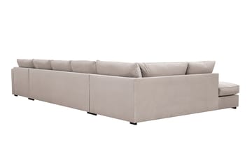 Rossita Lyx 6-sits Vänstervänd U-formad Extra djup Soffa med Divan och Schäslong i Sammet - Beige - Möbler - Soffa - Sammetssoffa