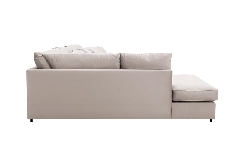 Rossita Lyx 6-sits Vänstervänd U-formad Extra djup Soffa med Divan och Schäslong i Sammet - Beige - Möbler - Soffa - Sammetssoffa