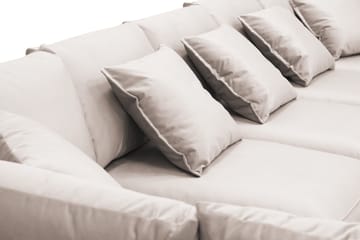 Rossita Lyx 6-sits Vänstervänd U-formad Extra djup Soffa med Divan och Schäslong i Sammet - Beige - Möbler - Soffa - Sammetssoffa