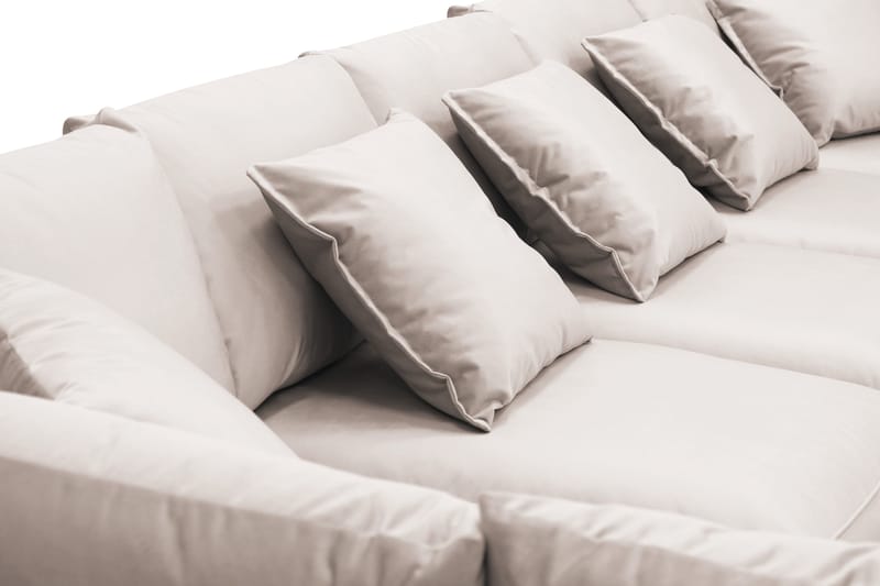 Rossita Lyx 6-sits Vänstervänd U-formad Extra djup Soffa med Divan och Schäslong i Sammet - Beige - Möbler - Soffa - Sammetssoffa
