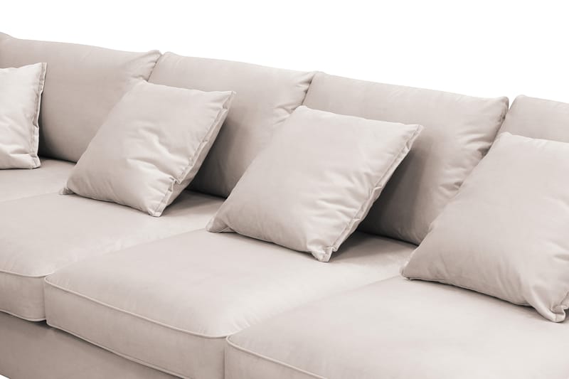 Rossita Lyx 6-sits Vänstervänd U-formad Extra djup Soffa med Divan och Schäslong i Sammet - Beige - Möbler - Soffa - Sammetssoffa