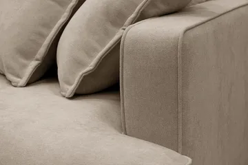 Rossita Lyx 6-sits Vänstervänd U-formad Extra djup Soffa med Divan och Schäslong i Tyg - Brun - Möbler - Soffa - U-soffa