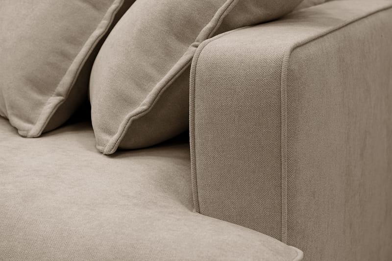 Rossita Lyx 6-sits Vänstervänd U-formad Extra djup Soffa med Divan och Schäslong i Tyg - Brun - Möbler - Soffa - U-soffa