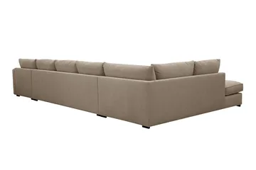 Rossita Lyx 6-sits Vänstervänd U-formad Extra djup Soffa med Divan och Schäslong i Tyg - Brun - Möbler - Soffa - U-soffa
