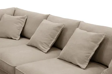 Rossita Lyx 6-sits Vänstervänd U-formad Extra djup Soffa med Divan och Schäslong i Tyg - Brun - Möbler - Soffa - U-soffa