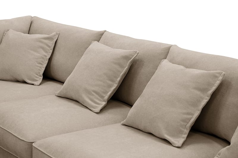 Rossita Lyx 6-sits Vänstervänd U-formad Extra djup Soffa med Divan och Schäslong i Tyg - Brun - Möbler - Soffa - U-soffa