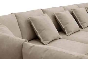 Rossita Lyx 6-sits Vänstervänd U-formad Extra djup Soffa med Divan och Schäslong i Tyg - Brun - Möbler - Soffa - U-soffa