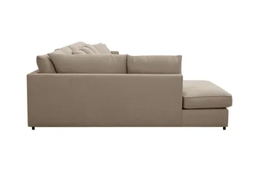 Rossita Lyx 6-sits Vänstervänd U-formad Extra djup Soffa med Divan och Schäslong i Tyg - Brun - Möbler - Soffa - U-soffa