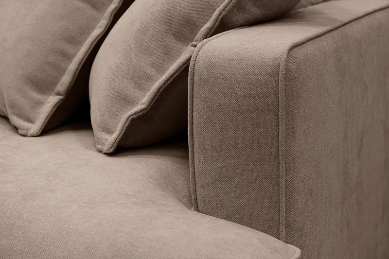 Rossita Lyx 6-sits Vänstervänd U-formad Extra djup Soffa med Divan och Schäslong i Tyg - Mörkbrun - Möbler - Soffa - U-soffa