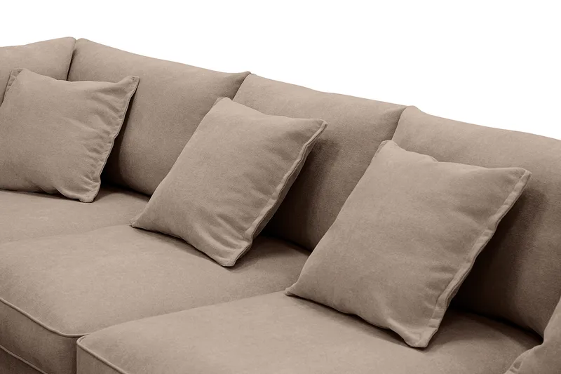 Rossita Lyx 6-sits Vänstervänd U-formad Extra djup Soffa med Divan och Schäslong i Tyg - Mörkbrun - Möbler - Soffa - U-soffa