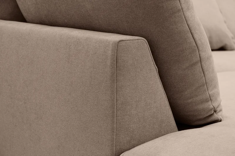 Rossita Lyx 6-sits Vänstervänd U-formad Extra djup Soffa med Divan och Schäslong i Tyg - Mörkbrun - Möbler - Soffa - U-soffa