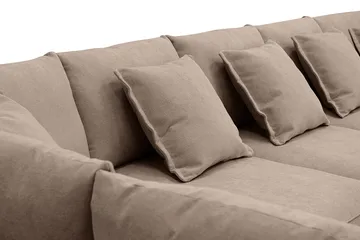 Rossita Lyx 6-sits Vänstervänd U-formad Extra djup Soffa med Divan och Schäslong i Tyg - Mörkbrun - Möbler - Soffa - U-soffa