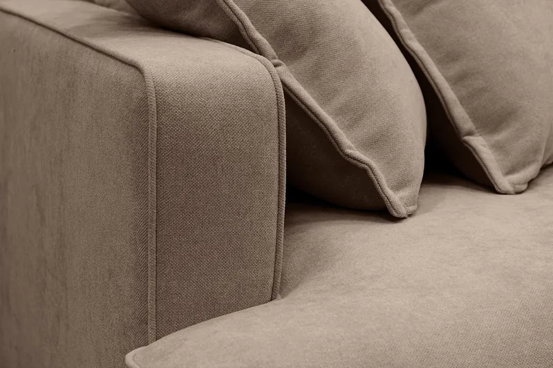 Rossita Lyx 6-sits Vänstervänd U-formad Extra djup Soffa med Divan och Schäslong i Tyg - Mörkbrun - Möbler - Soffa - U-soffa