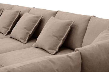 Rossita Lyx 6-sits Vänstervänd U-formad Extra djup Soffa med Divan och Schäslong i Tyg - Mörkbrun - Möbler - Soffa - U-soffa