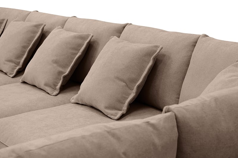 Rossita Lyx 6-sits Vänstervänd U-formad Extra djup Soffa med Divan och Schäslong i Tyg - Mörkbrun - Möbler - Soffa - U-soffa