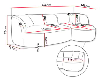 Rylian 3-sits Soffa med divan - turkos - Möbler - Soffa - Hörnsoffa
