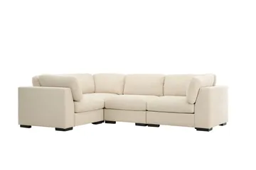 Salerno 4-sits L-formad Hörnsoffa i Tyg - Beige - Möbler - Soffa - Hörnsoffa