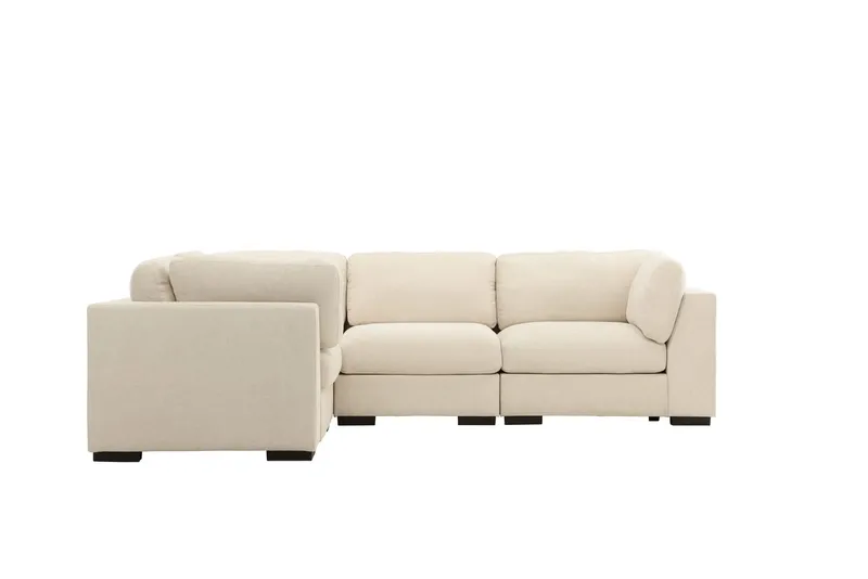 Salerno 4-sits L-formad Hörnsoffa i Tyg - Beige - Möbler - Soffa - Hörnsoffa