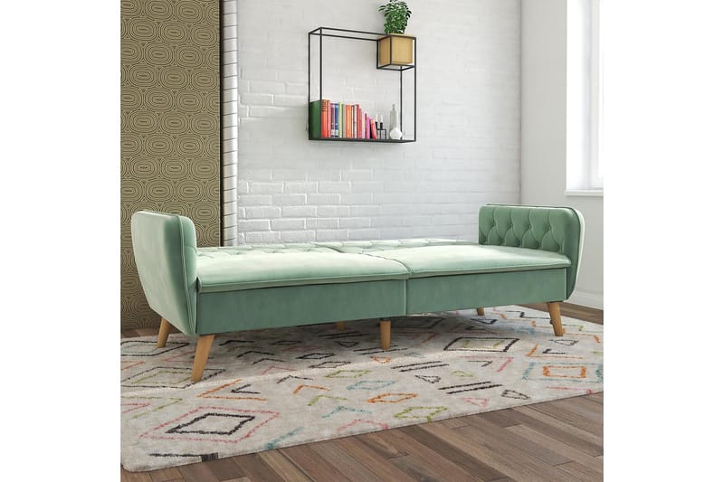 2-sits Bäddsoffa Tallulah Sammet/Ljusgrön - Novogratz - Möbler - Soffa - Sammetssoffa