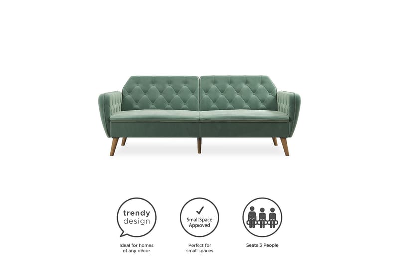 2-sits Bäddsoffa Tallulah Sammet/Ljusgrön - Novogratz - Möbler - Soffa - Sammetssoffa