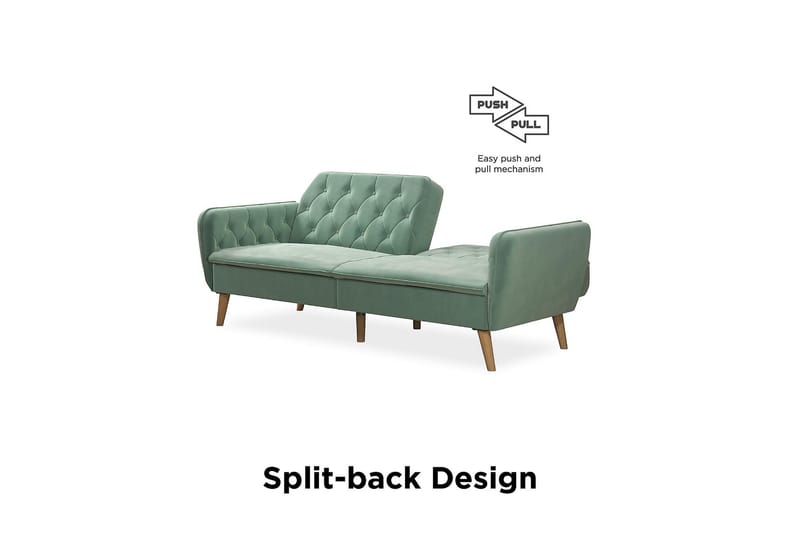2-sits Bäddsoffa Tallulah Sammet/Ljusgrön - Novogratz - Möbler - Soffa - Sammetssoffa