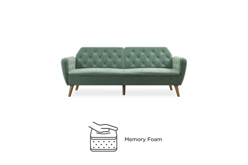 2-sits Bäddsoffa Tallulah Sammet/Ljusgrön - Novogratz - Möbler - Soffa - Sammetssoffa