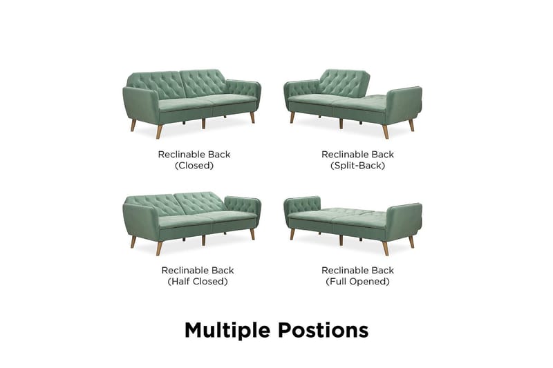 2-sits Bäddsoffa Tallulah Sammet/Ljusgrön - Novogratz - Möbler - Soffa - Sammetssoffa