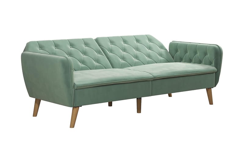 2-sits Bäddsoffa Tallulah Sammet/Ljusgrön - Novogratz - Möbler - Soffa - Sammetssoffa