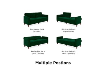 2-sits Bäddsoffa Pin Tufted Sammet/Grön - Dorel Home - Möbler - Soffa - Sammetssoffa