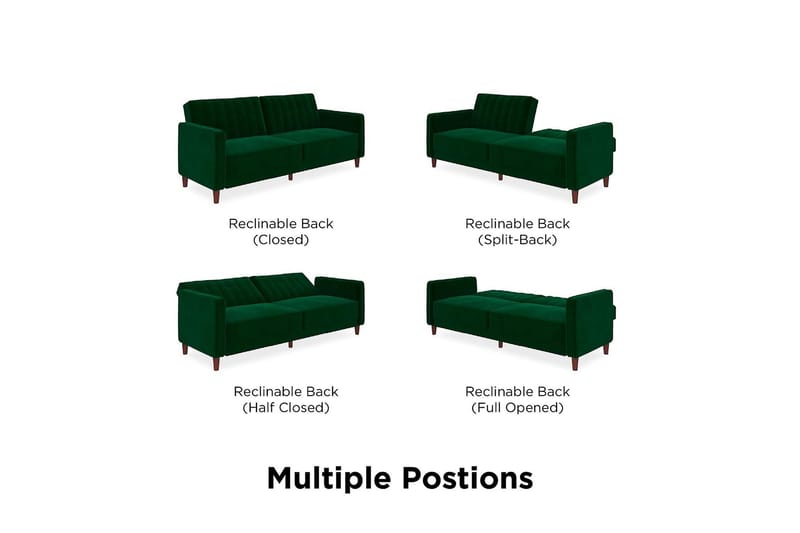 2-sits Bäddsoffa Pin Tufted Sammet/Grön - Dorel Home - Möbler - Soffa - Sammetssoffa