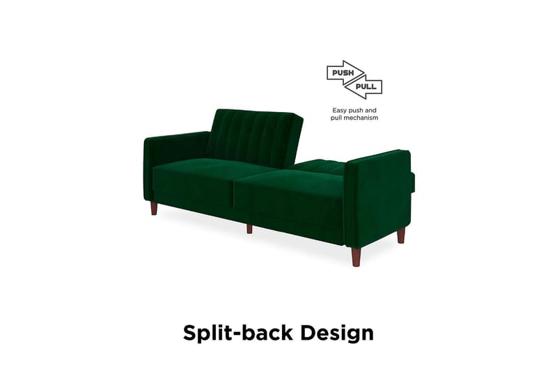 2-sits Bäddsoffa Pin Tufted Sammet/Grön - Dorel Home - Möbler - Soffa - Sammetssoffa