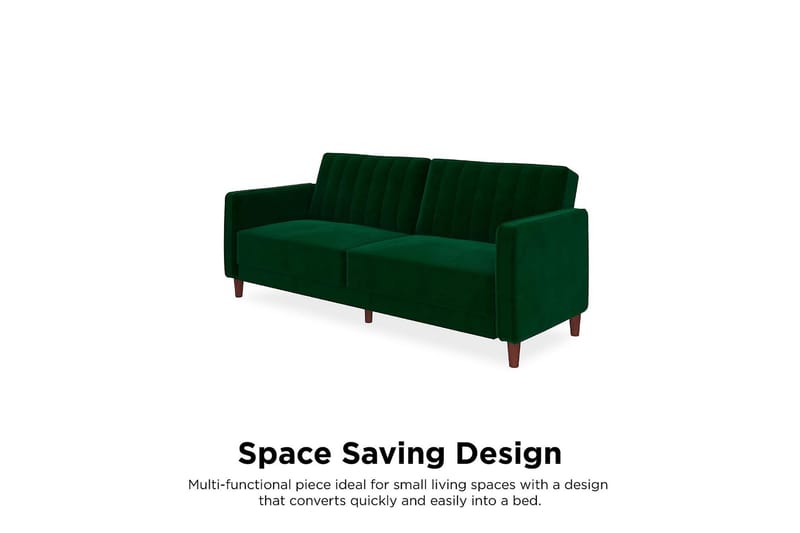 2-sits Bäddsoffa Pin Tufted Sammet/Grön - Dorel Home - Möbler - Soffa - Sammetssoffa