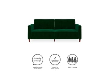 2-sits Bäddsoffa Pin Tufted Sammet/Grön - Dorel Home - Möbler - Soffa - Sammetssoffa