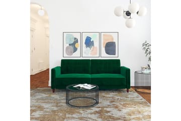2-sits Bäddsoffa Pin Tufted Sammet/Grön - Dorel Home - Möbler - Soffa - Sammetssoffa