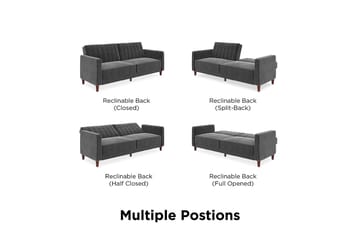 2-sits Bäddsoffa Pin Tufted Sammet/Grå - Dorel Home - Möbler - Soffa - Sammetssoffa