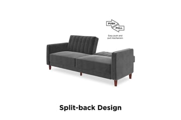 2-sits Bäddsoffa Pin Tufted Sammet/Grå - Dorel Home - Möbler - Soffa - Sammetssoffa