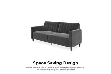 2-sits Bäddsoffa Pin Tufted Sammet/Grå - Dorel Home - Möbler - Soffa - Sammetssoffa
