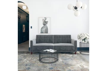 2-sits Bäddsoffa Pin Tufted Sammet/Grå - Dorel Home - Möbler - Soffa - Sammetssoffa