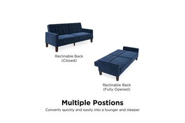 2-sits Bäddsoffa Porter Sammet/Blå - Dorel Home - Möbler - Soffa - Sammetssoffa