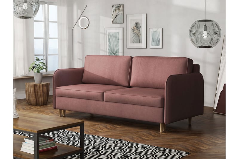 2-sits Soffa Gaja - Rosa - Möbler - Soffa - Sammetssoffa