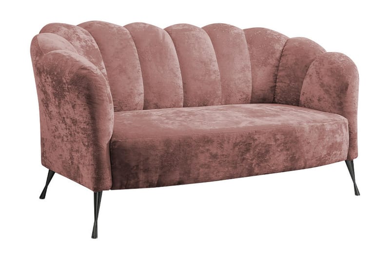 2-sits Soffa Naspur - Sammet/Rosa/Svart Krom - Sammetssoffa - 2 sits soffa