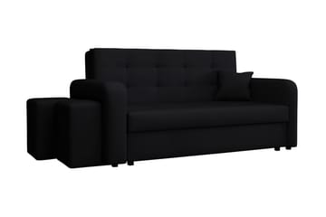 3-sits Bäddsoffa Canehan Vänster - Sammet/Svart - Möbler - Soffa - Sammetssoffa