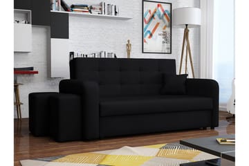 3-sits Bäddsoffa Canehan Vänster - Sammet/Svart - Möbler - Soffa - Sammetssoffa