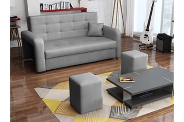 3-sits Bäddsoffa Canehan Vänster - Sammet/Svart - Möbler - Soffa - Sammetssoffa