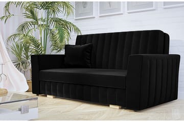 3-sits Bäddsoffa Mossared - Sammet/Svart - Möbler - Soffa - Sammetssoffa