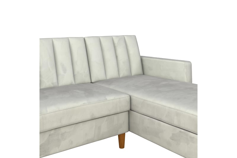 3-sits Divanbäddsoffa Celine Sammet/Ljusgrå - Dorel Home - Sammetssoffa - Bäddsoffa divan