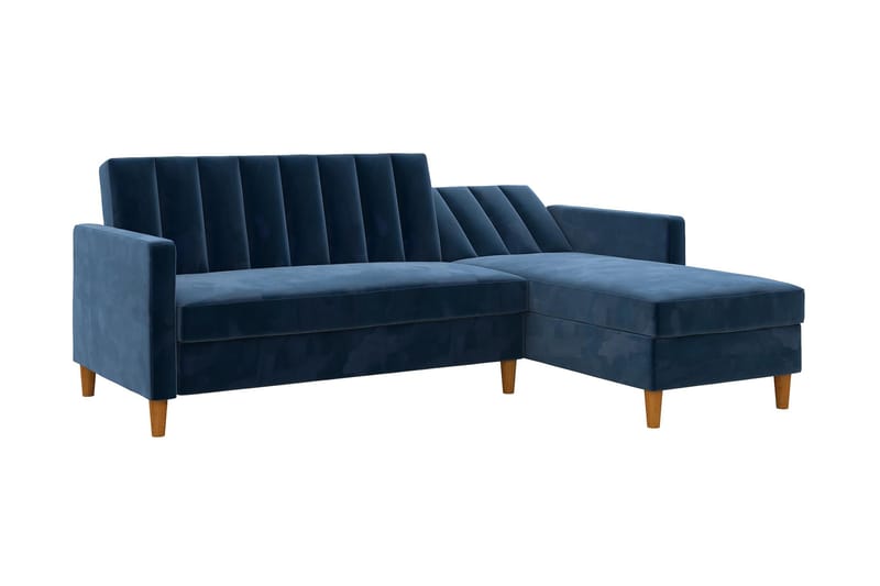 3-sits Divanbäddsoffa Celine Sammet/Marinblå - Dorel Home - Sammetssoffa - Bäddsoffa divan